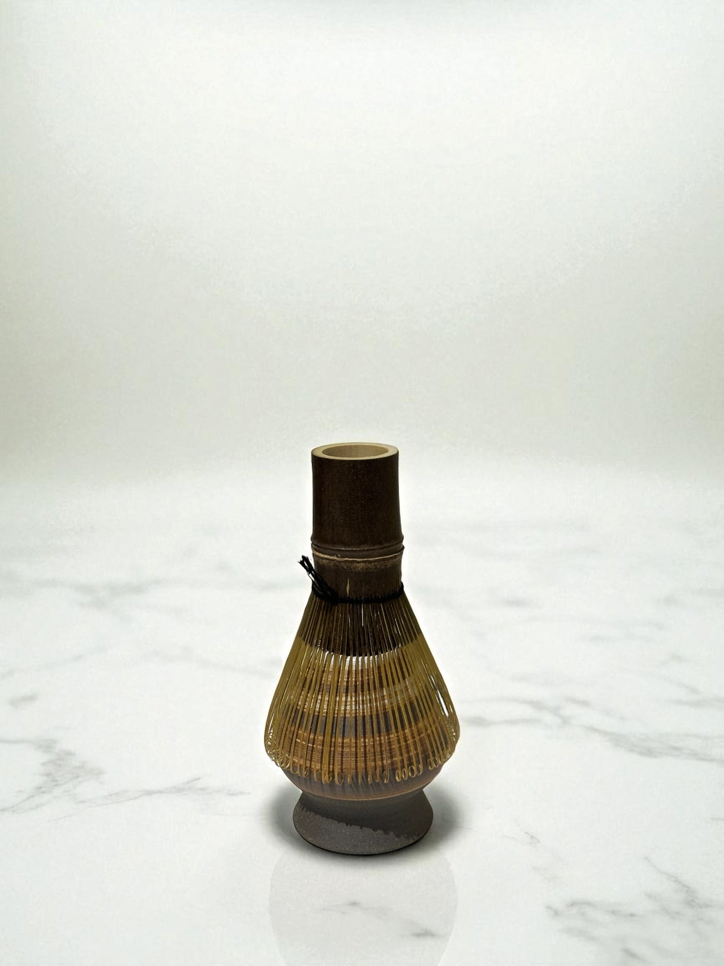 Ceramic Matcha Whisk Stand - Earthy Brown Stripes 茶筅立て - Koki Gifts and Homeware