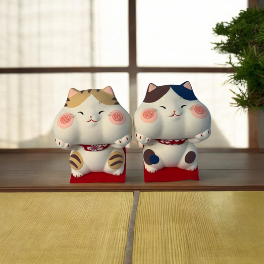 Japanese Lucky Smiling Maneki Neko (Blk Blue) - Koki Gifts and Homeware