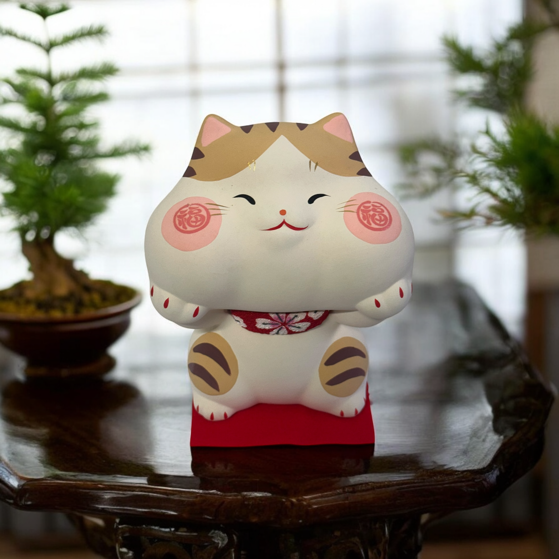 Japanese Lucky Smiling Maneki Neko (Brown) - Koki Gifts and Homeware