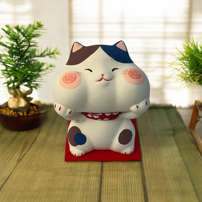 Japanese Lucky Smiling Maneki Neko (Blk Blue) - Koki Gifts and Homeware