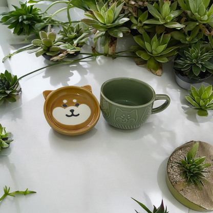 Shibu Mug with sauce plate - Koki Gifts and Homeware
