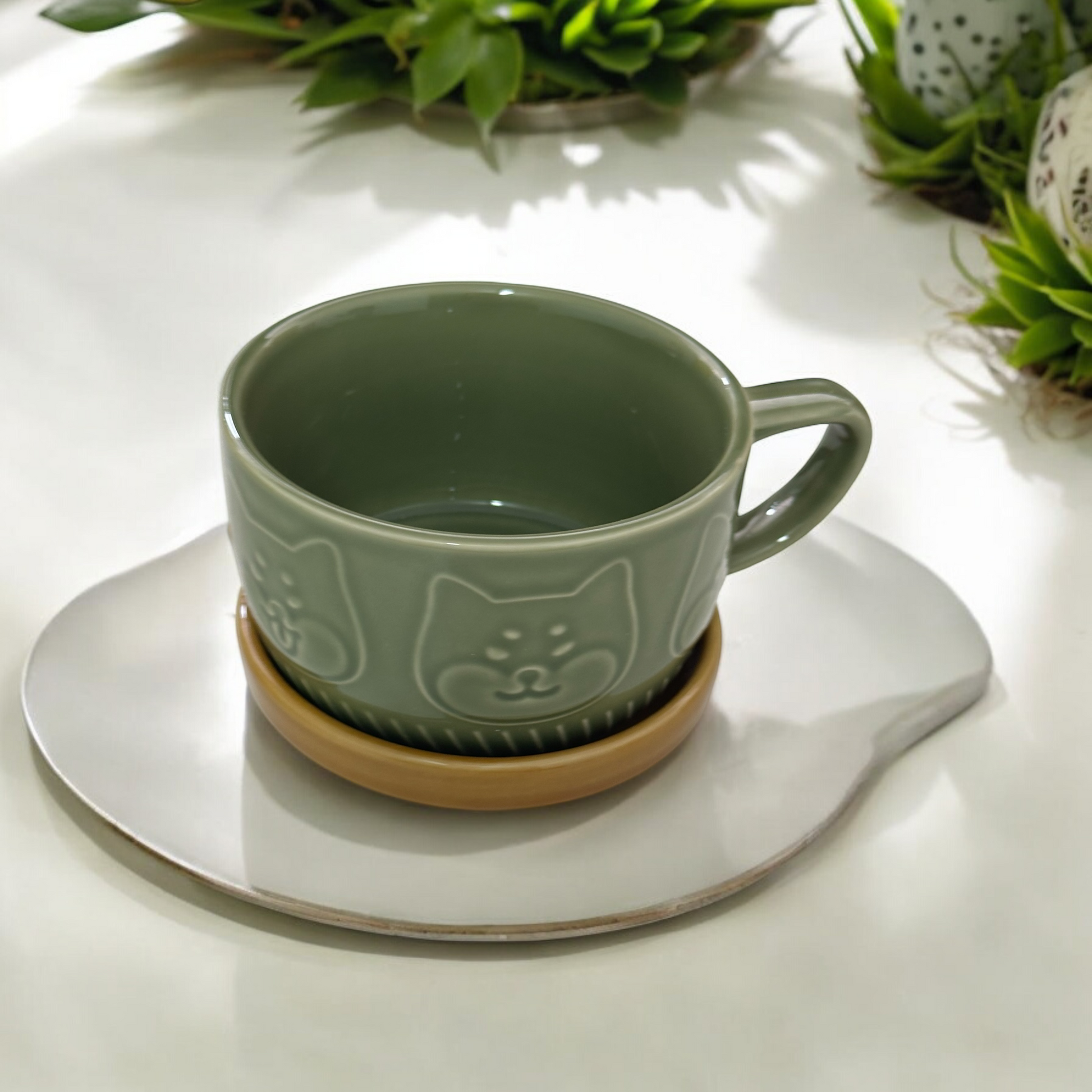 Shibu Mug with sauce plate - Koki Gifts and Homeware