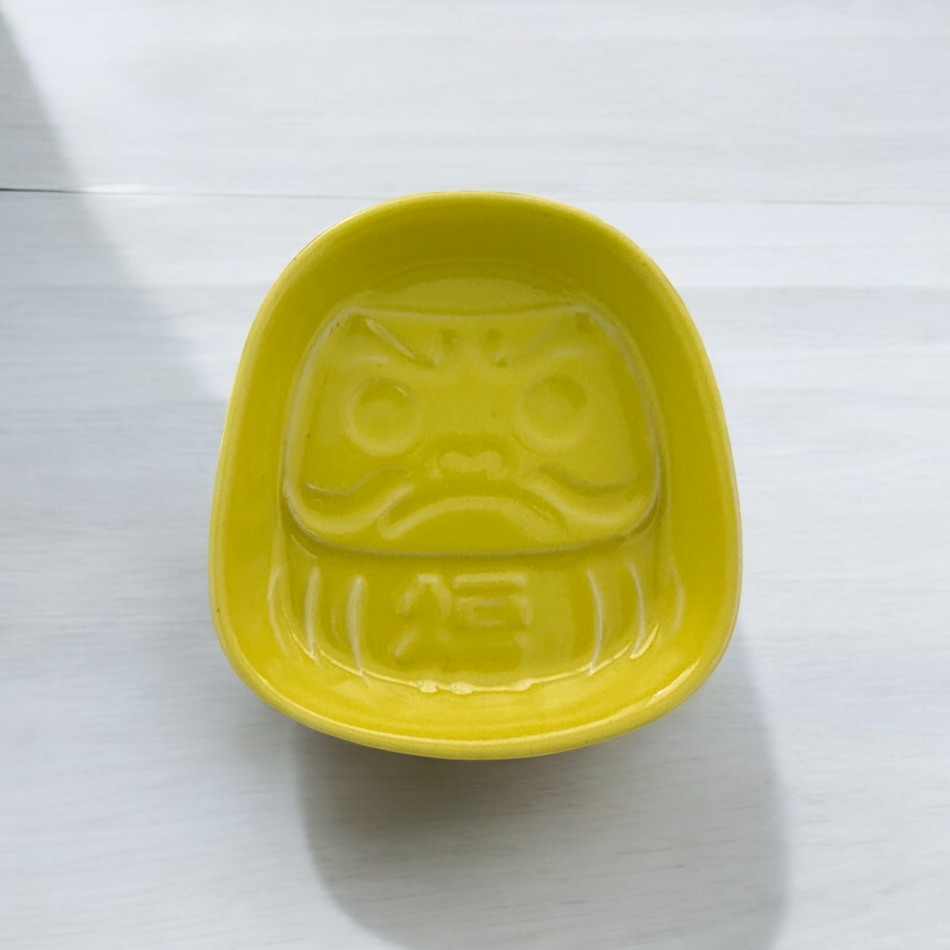 Japanese Daruma Sauce Plate (Wealth - Yellow) - Koki Gifts and Homeware