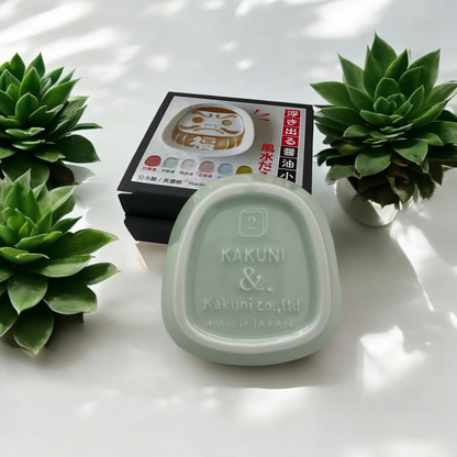 Japanese Daruma Sauce Plate (Ability - light green) - Koki Gifts and Homeware