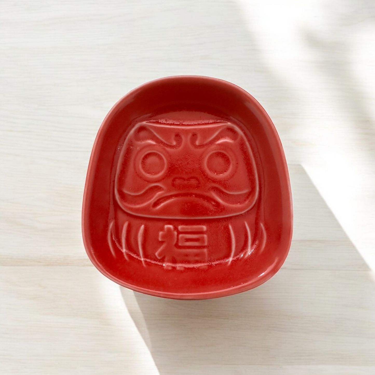 Japanese Daruma Sauce Plate (Work - red) - Koki Gifts and Homeware