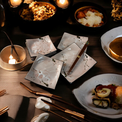 Gashino square Japanese plate set - Koki Gifts and Homeware