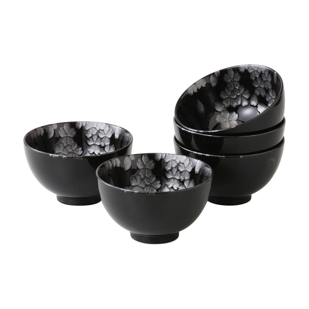 Silver colored cherry blossom Japanese okonomiyaki bowl - Koki Gifts and Homeware