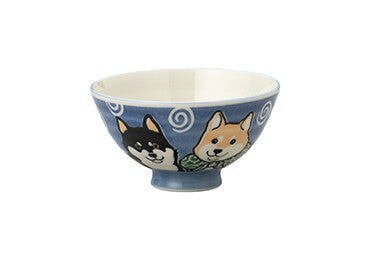 Shiba Dog Minoware Japanese Rice Bowl (Blue) - Koki Gifts and Homeware