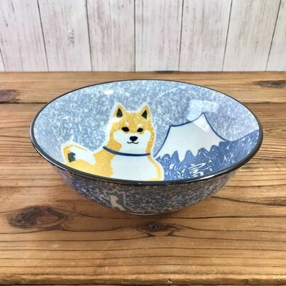 Mino ware Donburi Bowl Shiba Dog Japanese Ramen Bowl Mt.Fuji - Koki Gifts and Homeware
