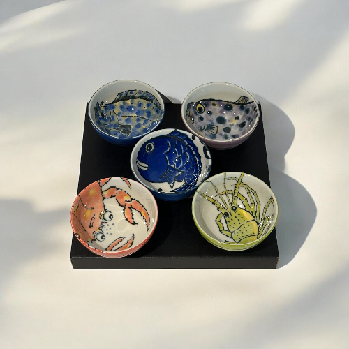 Ocean Story Tea Bowls 5 patterns - Koki Gifts and Homeware