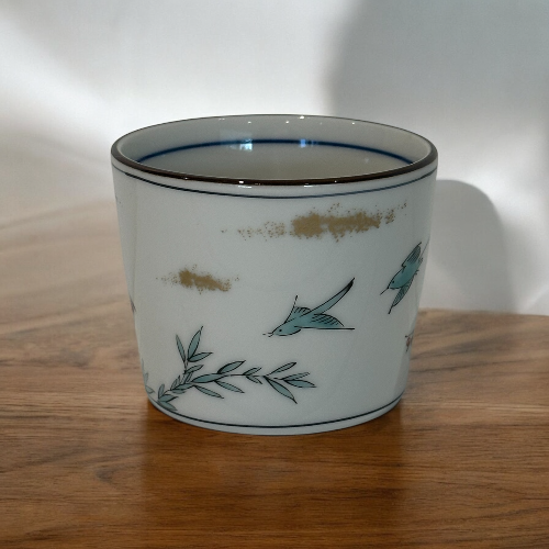 Mino ware Cup Somenishiki-Koimari - Twin Bird Pattern - Koki Gifts and Homeware