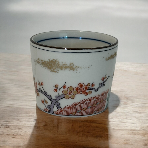 Mino ware Cup Somenishiki-Koimari - Twin Bird Pattern - Koki Gifts and Homeware
