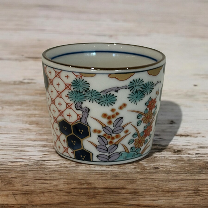 Mino ware Cup Somenishiki-Koimari - Japan Flora Pattern - Koki Gifts and Homeware