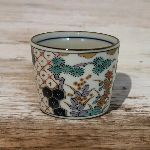 Mino ware Cup Somenishiki-Koimari - Japan Flora Pattern - Koki Gifts and Homeware