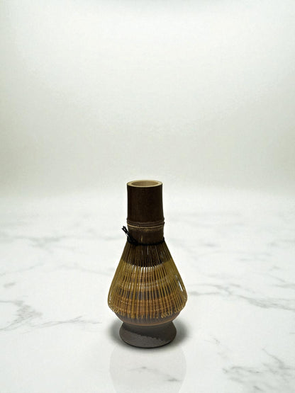 Ceramic Matcha Whisk Stand - Earthy Brown Stripes 茶筅立て - Koki Gifts and Homeware