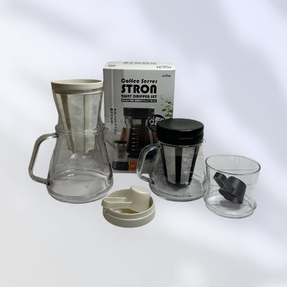 AKEBONO Coffee Maker 2-way 500ML - White - Koki Gifts and Homeware