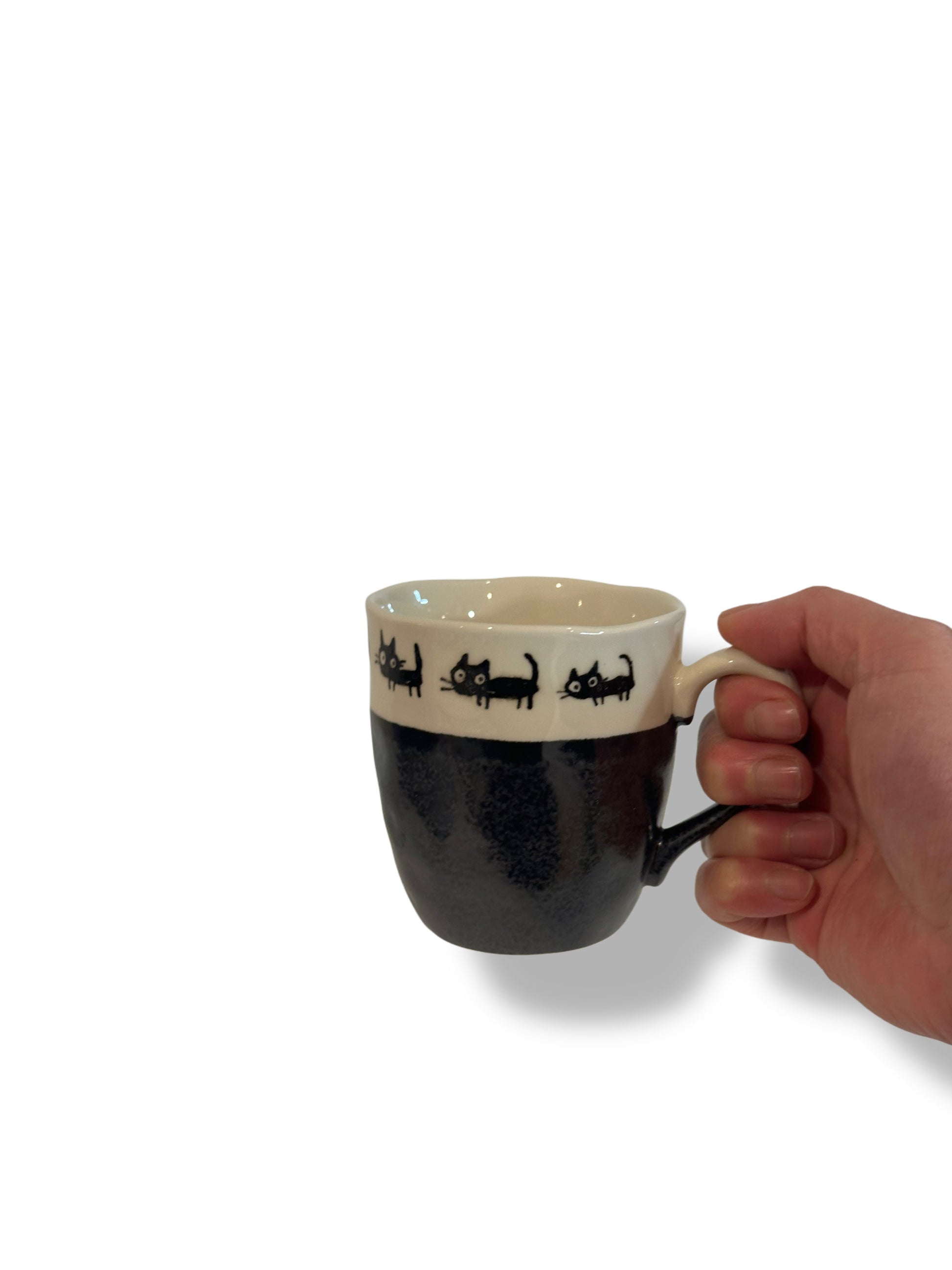 Black Cat Parade Mug – Made in Japan (Black) - Koki Gifts and Homeware