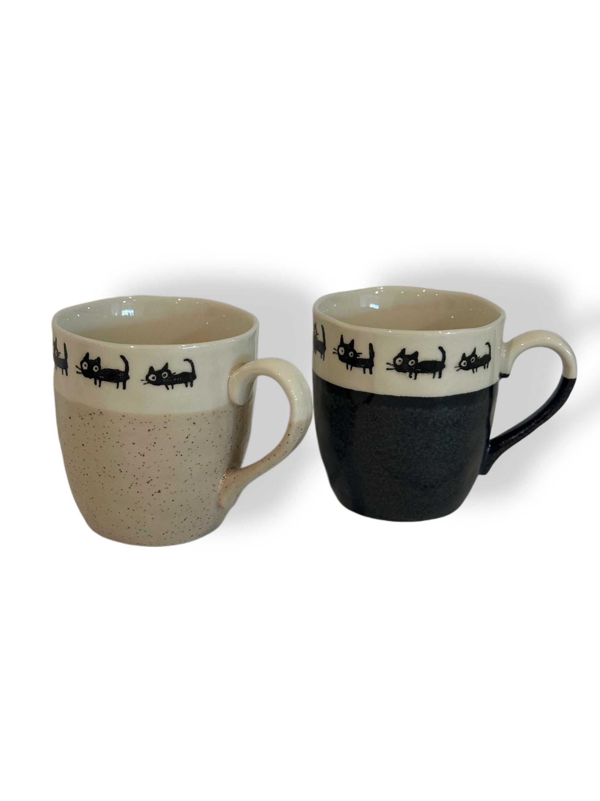 Black Cat Parade Mug – Made in Japan (Black) - Koki Gifts and Homeware