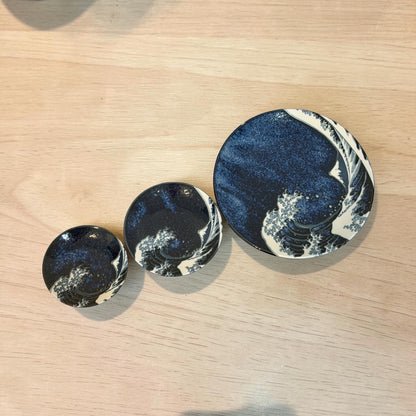 Great Wave Japanese Porcelain Soy Sauce Dish – Blue | 10cm - Koki Gifts and Homeware