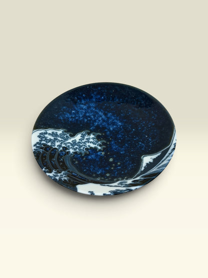 Great Wave Japanese Porcelain Soy Sauce Dish – Blue | 10cm - Koki Gifts and Homeware